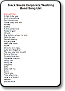 Black Suede Band Song List